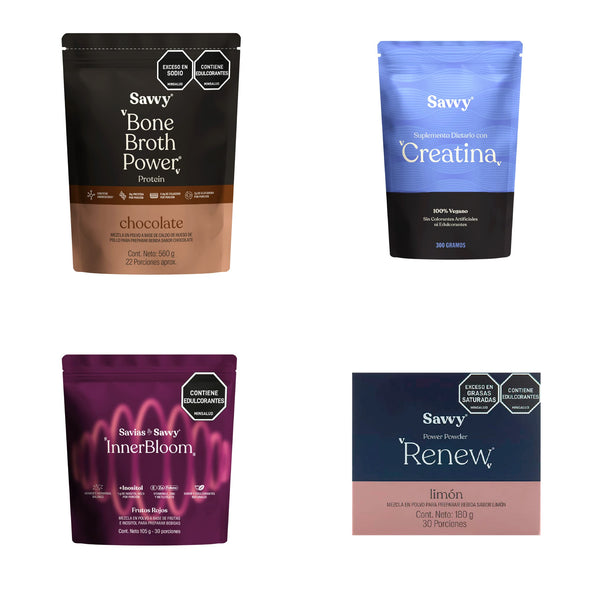 Kit salud metabólica|Proteina + Creatina + Inositol + Colina y glicinato de magnesio