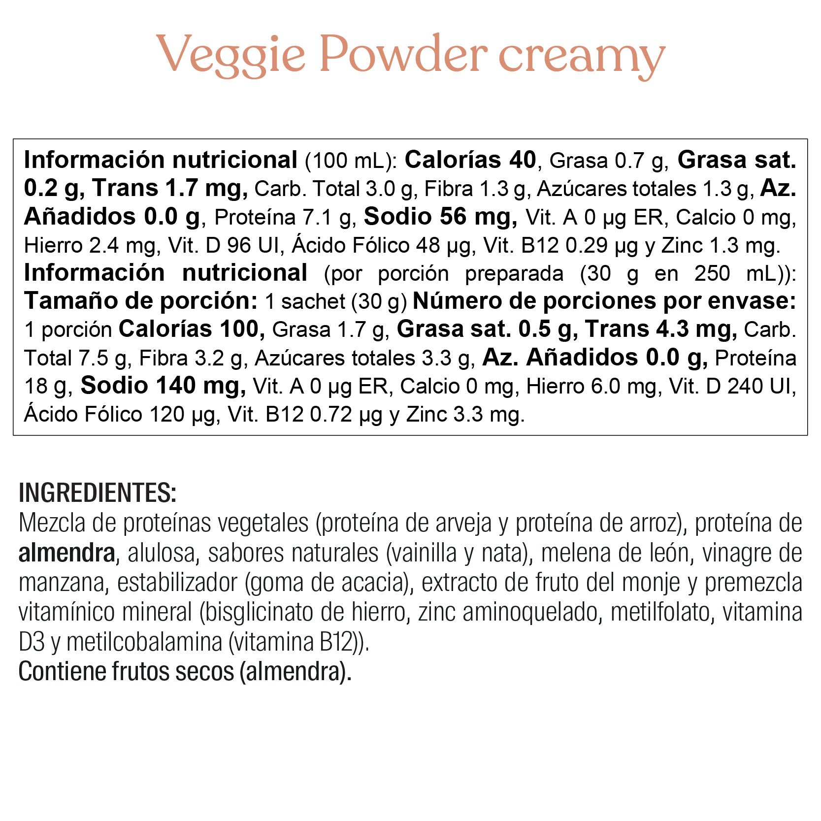 Veggie Powder creamy vanilla sachet 30gr