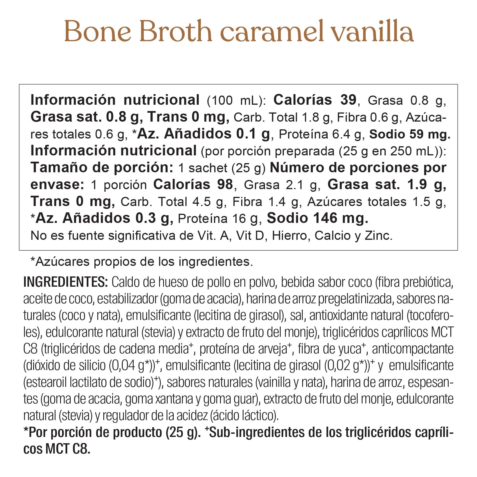 Bone Broth Power® vanilla caramel sachet 25gr