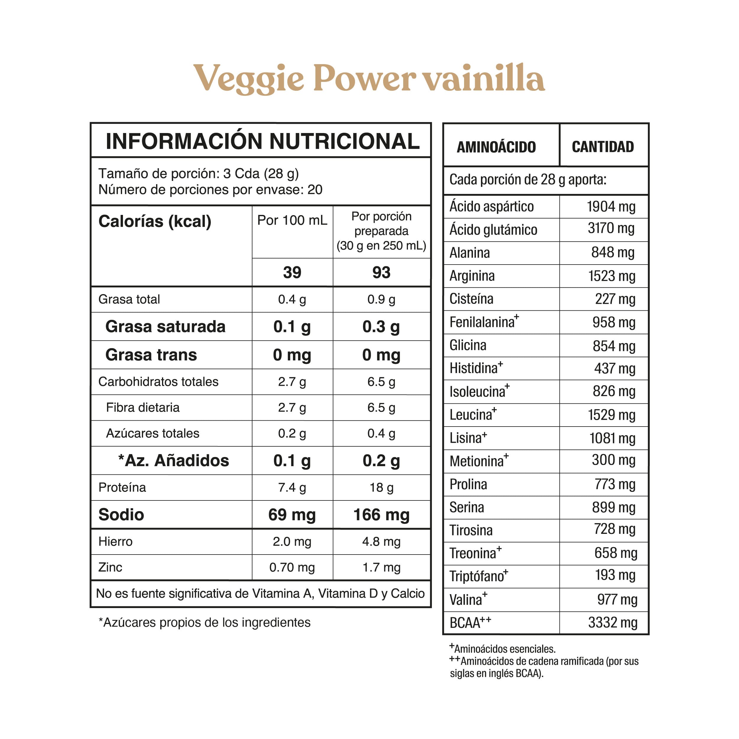 Veggie Power vainilla 560g